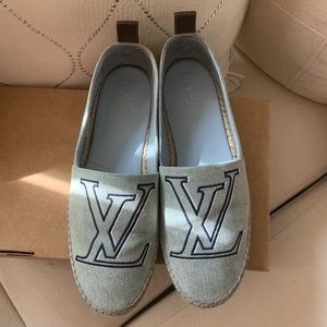 Louis Vuitton Blue Denim Seashore Espadrille Flats